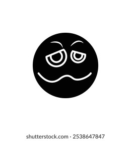 woozy emoji icon flat line symbol set.