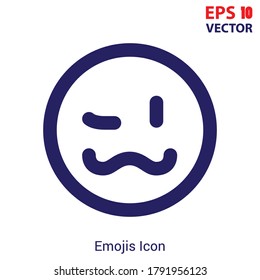 Woozy emoji outline vector icon. Thin line emoji icon, flat vector simple element illustration from editable emoji concept. Eps10 vector illustration.