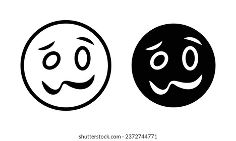 Woozy Emoji Symbol Set. Drunk Face Vector Icon for UI Designs.