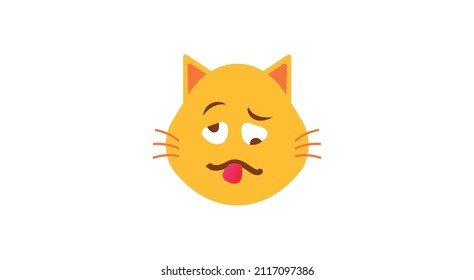  Woozy Face cat vector emoji.