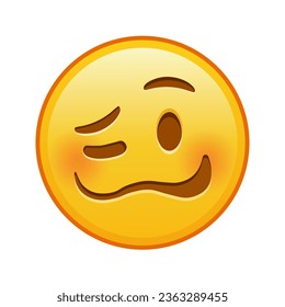 Cara de madera Gran tamaño sonrisa emoticono amarilla