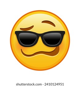 Woozy face with sunglasses Large size of yellow emoji smile