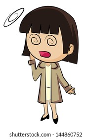 Woozy woman, vector