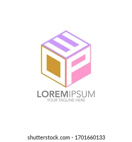 WOP letter logo. Hexagon logo