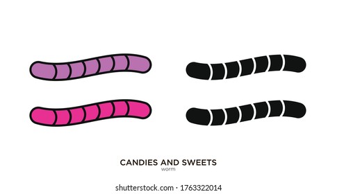 Wor candy vector illustration lineal color and filled design