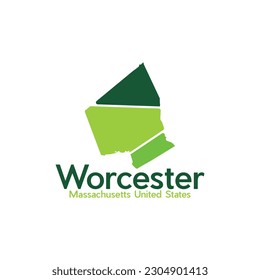 Worcester City Map Modern Geometric Simple Logo