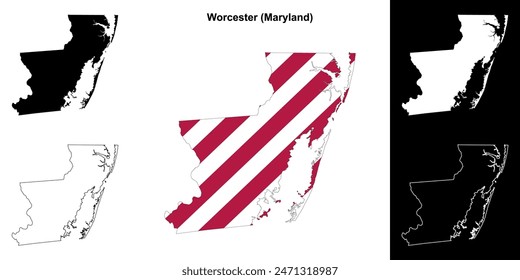 Worcester County (Maryland) outline map set