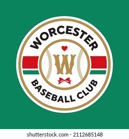 Worcester, Massachusetts. Illustration vector graphic of Baseball logo. Vintage Logo Design Template Inspiration