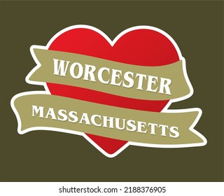 Worcester Massachusetts with red love