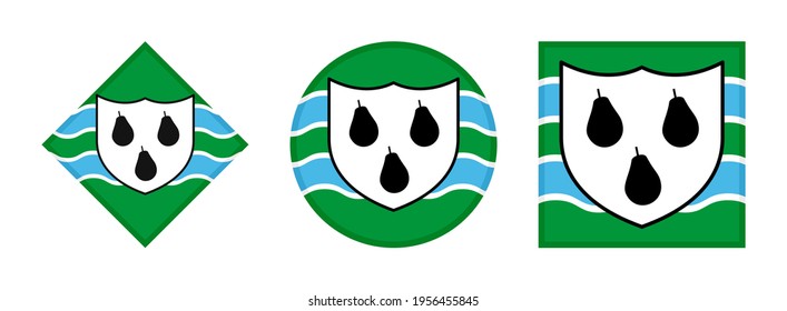worcestershire flag icon set, isolated on white background
