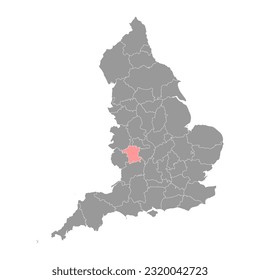 Mapa de Worcestershire, condado ceremonial de Inglaterra. Ilustración vectorial.