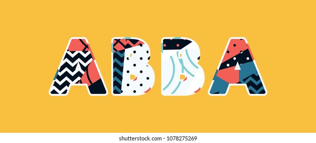 The word ABBA concept written in colorful abstract typography. Vector EPS 10 available.