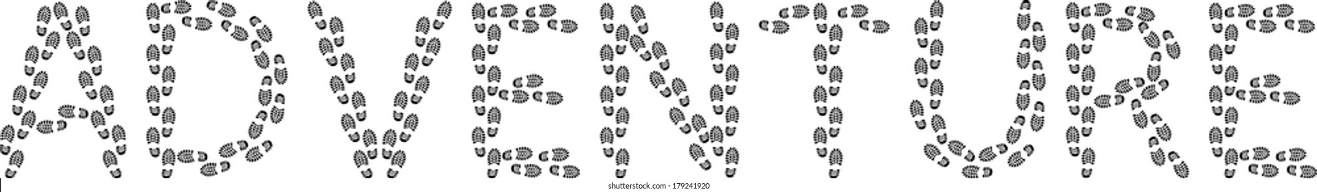 word adventure with footprints