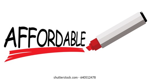 word "affordable" underlined with red marker 