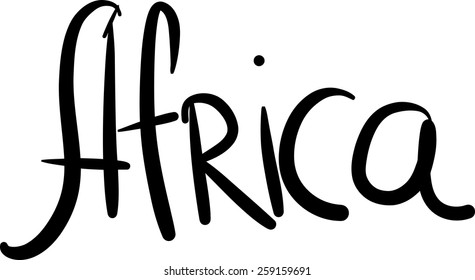 Word Africa Black Writing By Hand Stock Illustration 260465138 ...