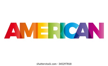 Word American Vector Banner Text Colored Stock Vector (Royalty Free ...