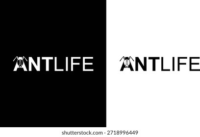 modelo de vetor de logotipo de formiga do word