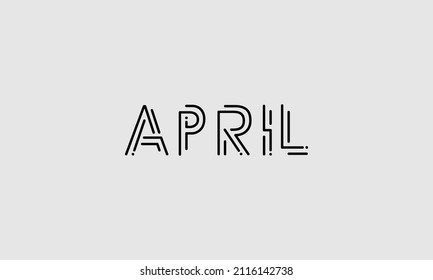 Word APRIL en letras - Diseño vector inicial - Fuente premium - vector icono