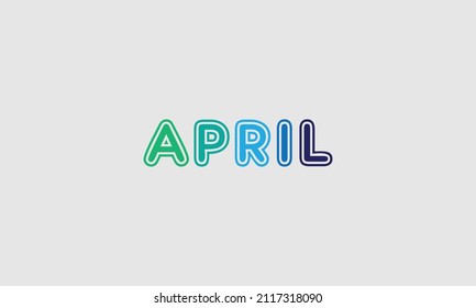 Word APRIL in letters - Initial vector design - Premium font - Icon vector