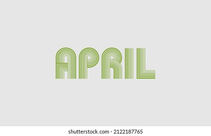 Word APRIL in letters - Initial vector design - Premium font - Icon vector