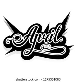 Word April vector lettering