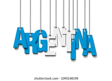 The word Argentina hang on the ropes. Vector illustration