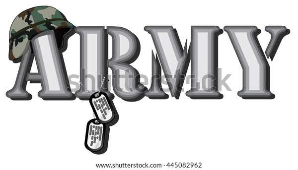 Word Army Abstract Vector Image Word Stock Vector (Royalty Free) 445082962