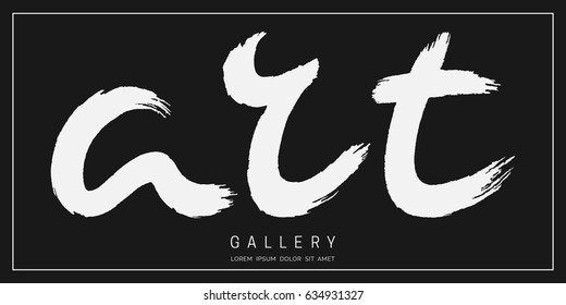 Word art brush lettering. Art gallery cover poster