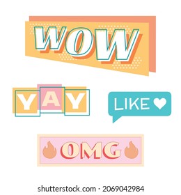 Word Art Catchphrase Vector Stickers