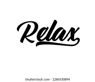 Word art design graphic vector for relax