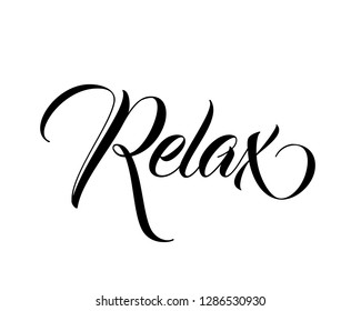 Word art design graphic vector for relax