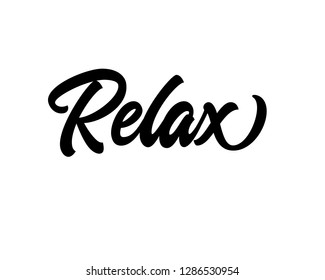 Word art design graphic vector for relax
