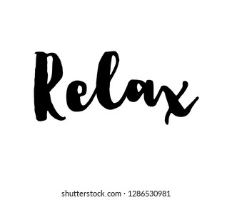 Word art design graphic vector for relax