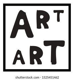 Word Art isolated pattern. Letters vector illustration. Illustration pattern wallpaper background. Typography design. Font with black and white symbols pattern on white background. Texture alphabet.