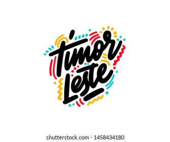 Word art text design vector of country name for Timor-Leste