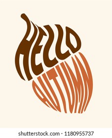 WORD ART. Vector line illustration for Autumn season.  