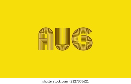 Word AUG en letras - Diseño de vector inicial - Icono premium, vector de logotipo