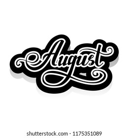 Word August vector lettering