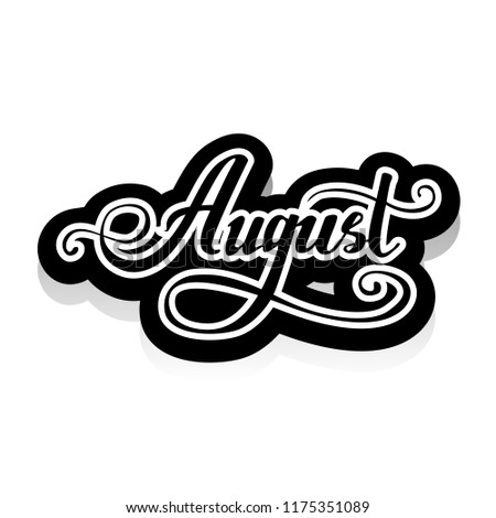 Word August vector lettering