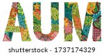 Word AUM. Vector zentangle object for decoration
