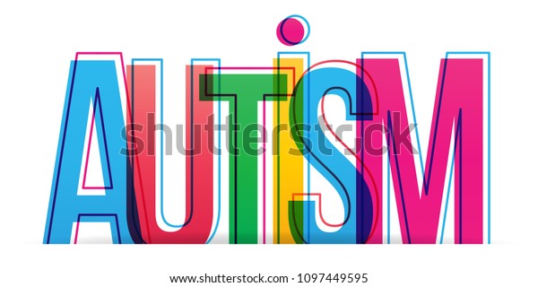 Word Autism Concept Written Colorful Typography Stock Vector (Royalty ...