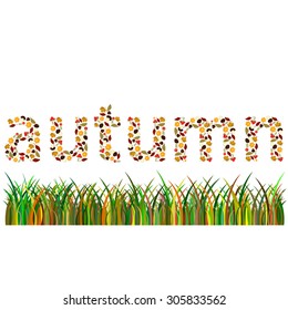 Word AUTUMN, consists of the elements. Little letters.