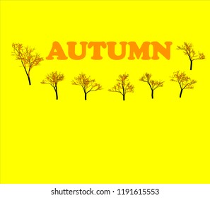word autumn yellow background