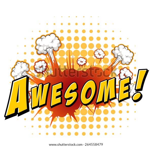 Word Awesome Explosion Background Stock Vector (Royalty Free) 264558479