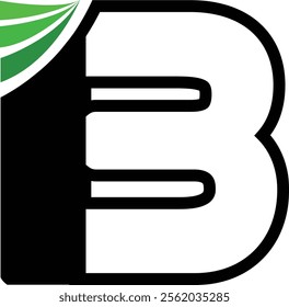 Word B and I Design Black and Green Color vector