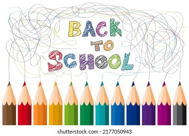 Word Back School Handwritten Colored Pencils Stock Vector (Royalty Free ...