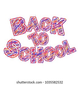 word back to school. Vector word pencil letters. color the word with a marker