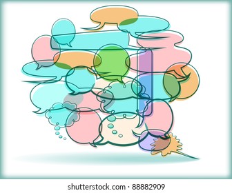 Word Balloons vector illustration