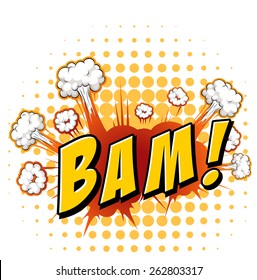 Word Bam With Explosion Background