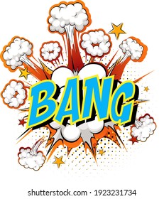 Word Bang on comic cloud explosion background illustration